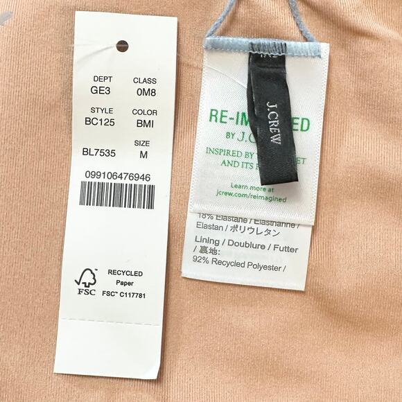 2/$15 NWT J. Crew Curved-Waist Cheeky Bikini Bottom Light Blue High-Cut Size M - Picture 6 of 8